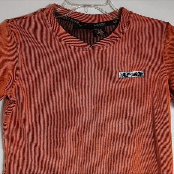 Vintage Y2K Harley-Davidson Women Top Blouse Medium Ribbed Sweater T-shirt Biker - Picture 4 of 7